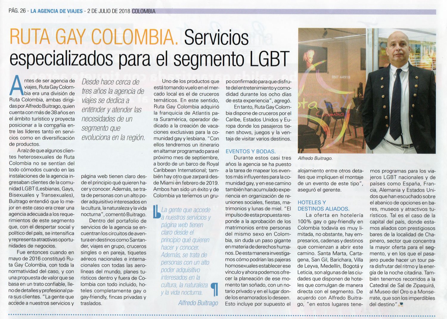 ENTREVISTA LADEVI AGENCIA DE VIAJES RUTA GAY COLOMBIA 1